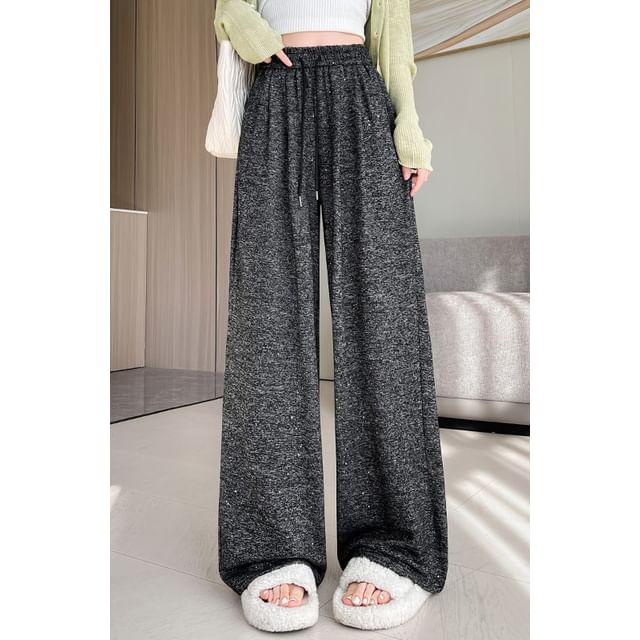 Leg Designs) Waist Melange Wide (Various Drawstring Pants