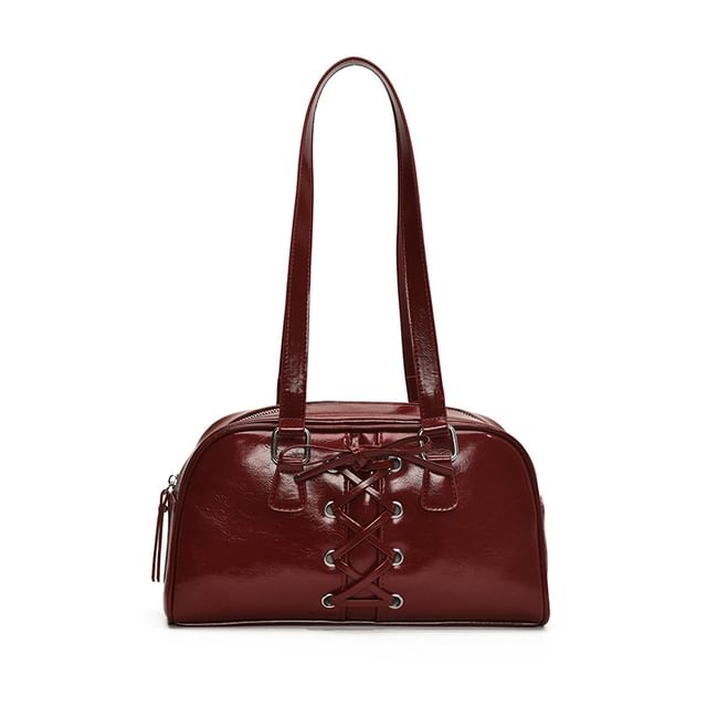 Bag Shoulder Lace-Up Leather Faux