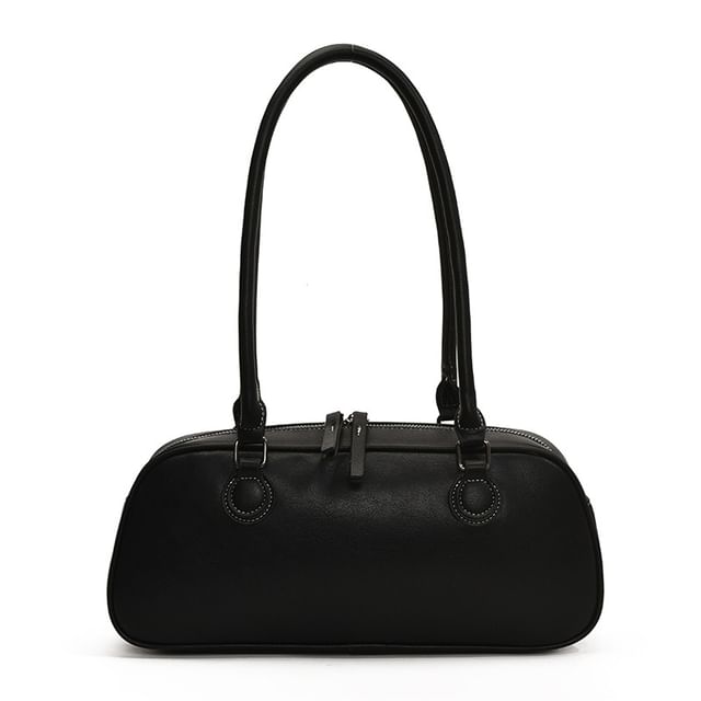Faux Shoulder Leather Bag Plain