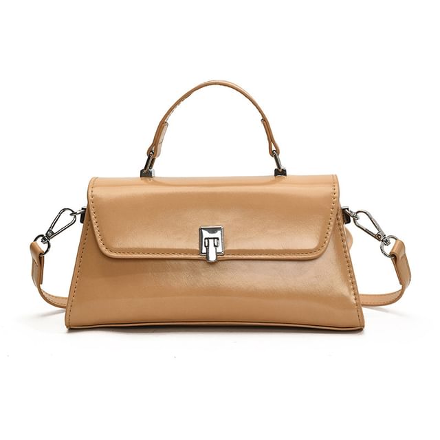 Crossbody Leather Flap Bag Faux