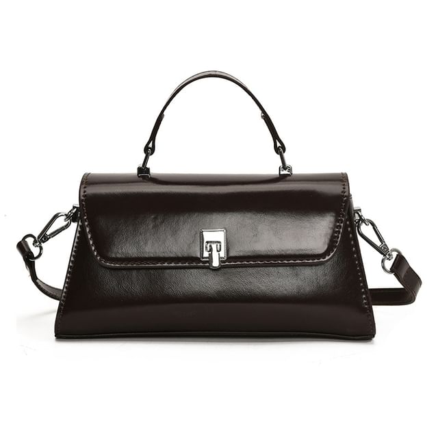 Crossbody Leather Flap Bag Faux