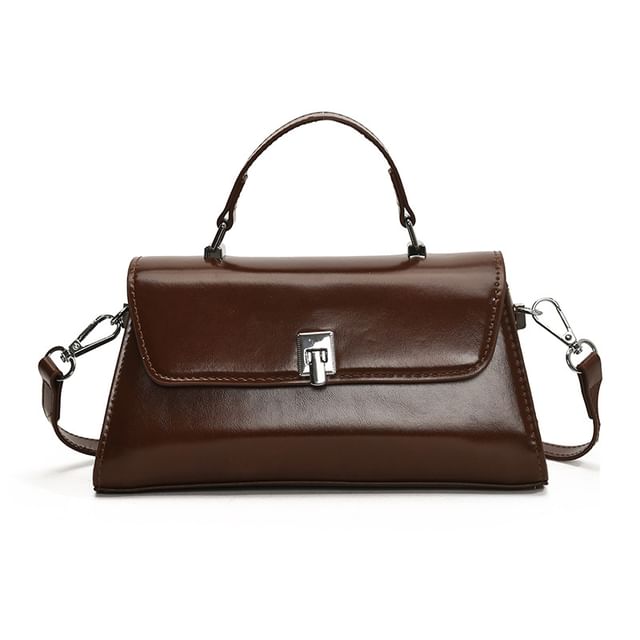 Crossbody Leather Flap Bag Faux