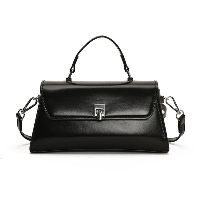 Crossbody Leather Flap Bag Faux