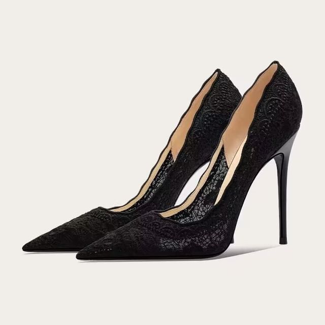 Lace Pumps Stiletto Heel
