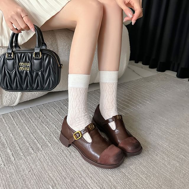 Cap Jane Block Mary Toe Pumps Heel