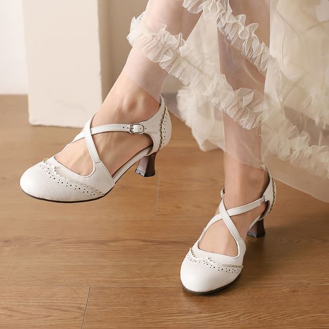 Sandals Brogue D'Orsay Low Heel