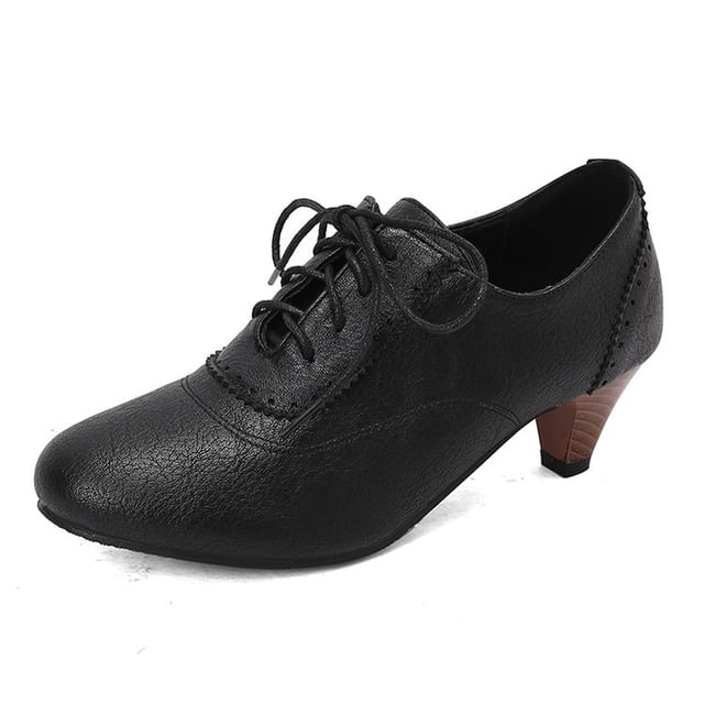 Lace-Up Shoes Brogue Plain Heel Low