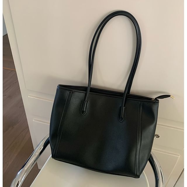 Tote Plain Bag Leather Faux