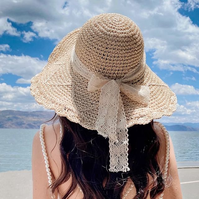 Bow Hat Sun Straw