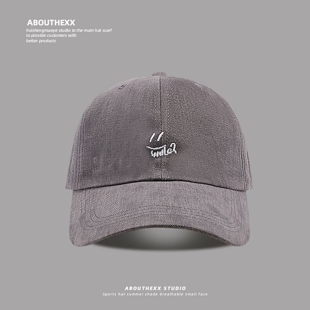 Embroidered Smiley Baseball Cap