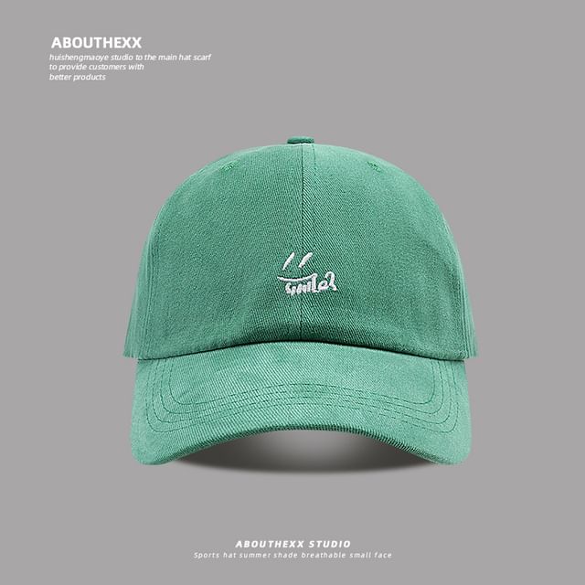 Embroidered Smiley Baseball Cap