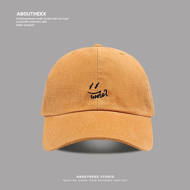 Embroidered Smiley Baseball Cap