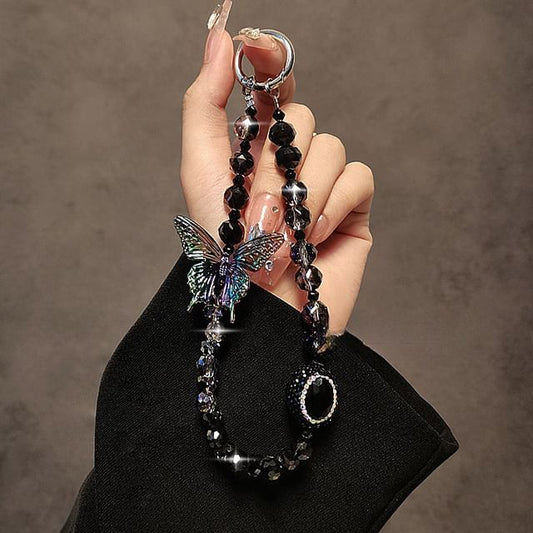 Crystal Strap Butterfly Phone Faux