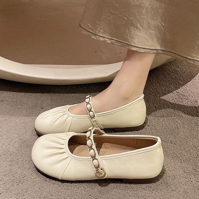 Ruched Jane Mary Flats