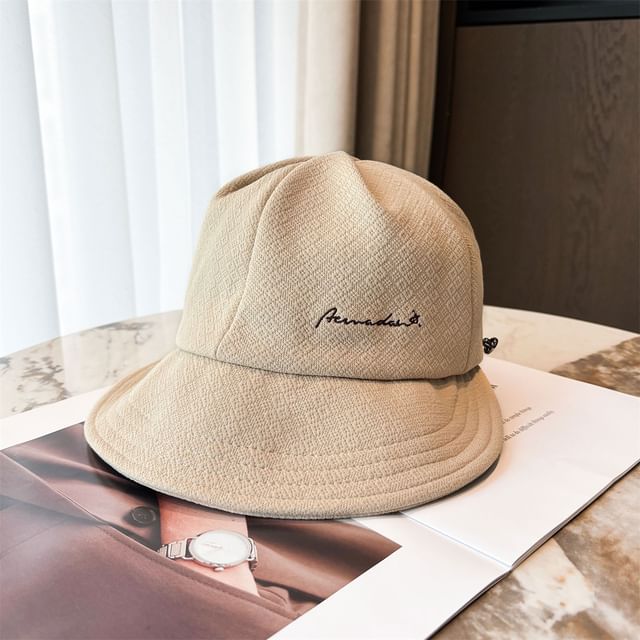 Cap Brim Embroidered Wide Lettering