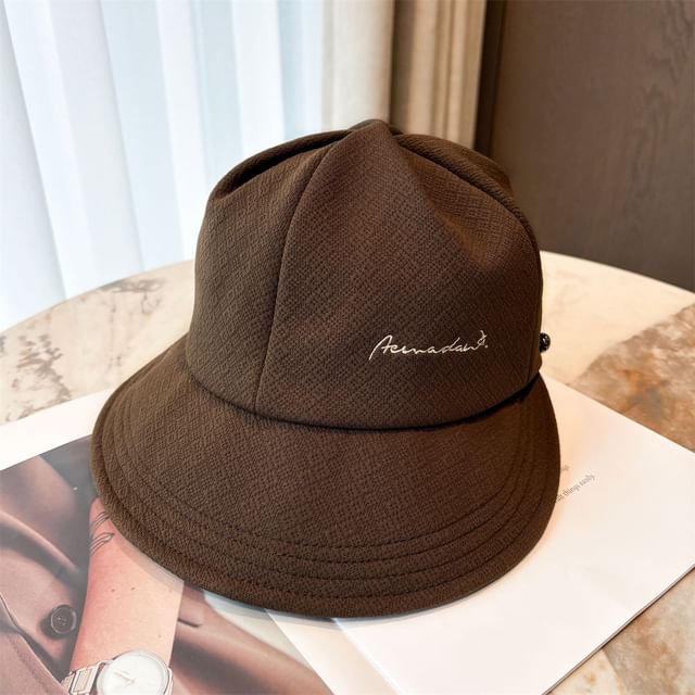 Cap Brim Embroidered Wide Lettering