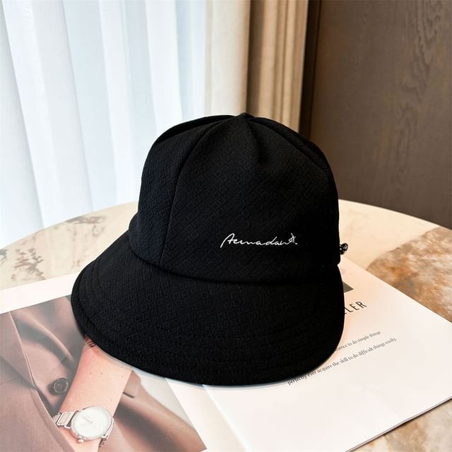 Cap Brim Embroidered Wide Lettering