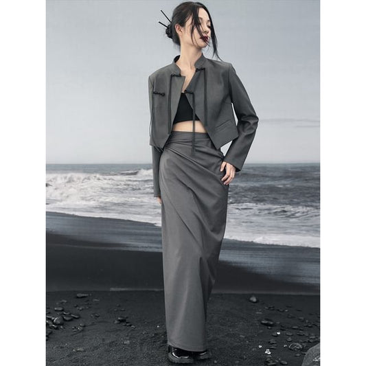 Elegant Slit Wrap Pencil Skirt with High Waist