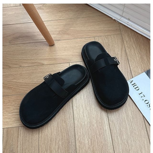 Slip-On Clog Mules With Buckle