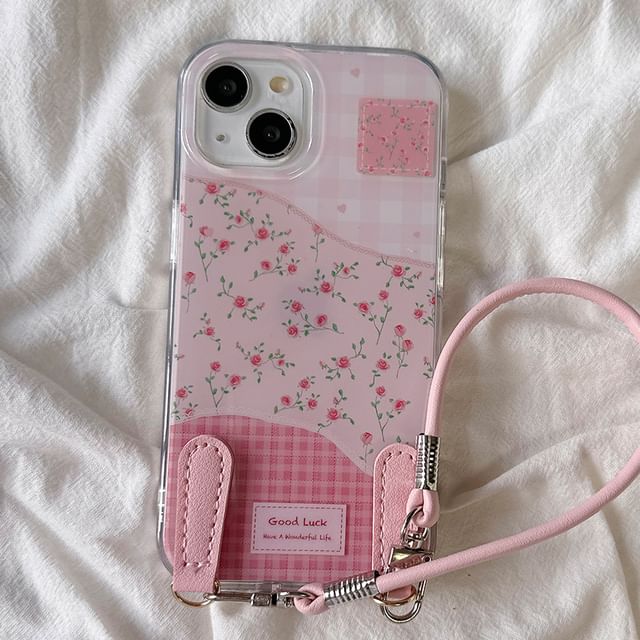 Floral Strap Case Print with Phone