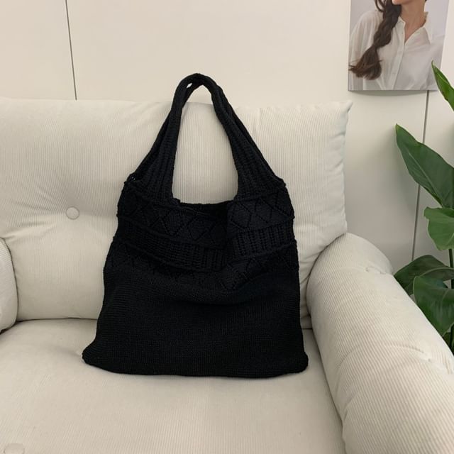 Bag Tote Knit Pointelle Plain
