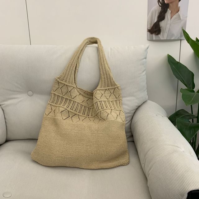 Bag Tote Knit Pointelle Plain