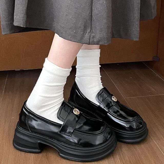 Penny Buckled Platform Loafers