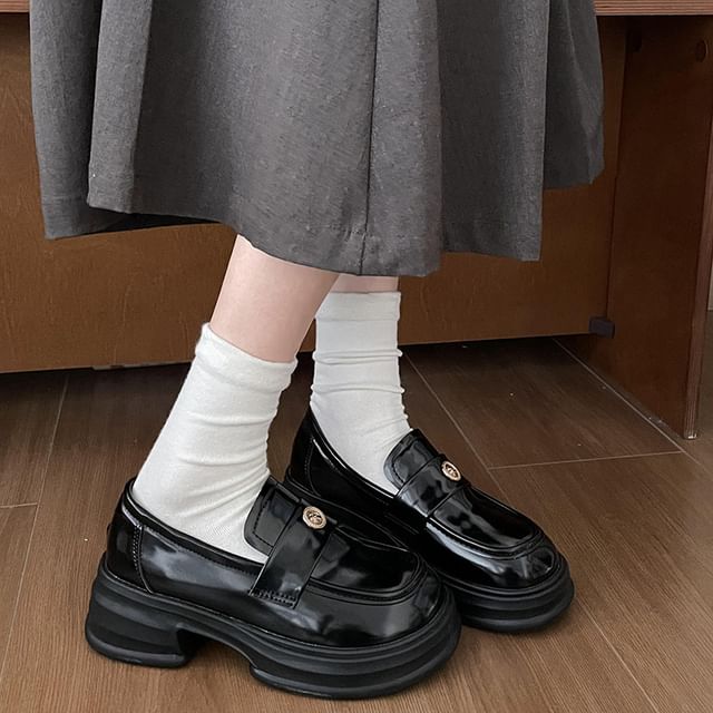 Penny Buckled Platform Loafers