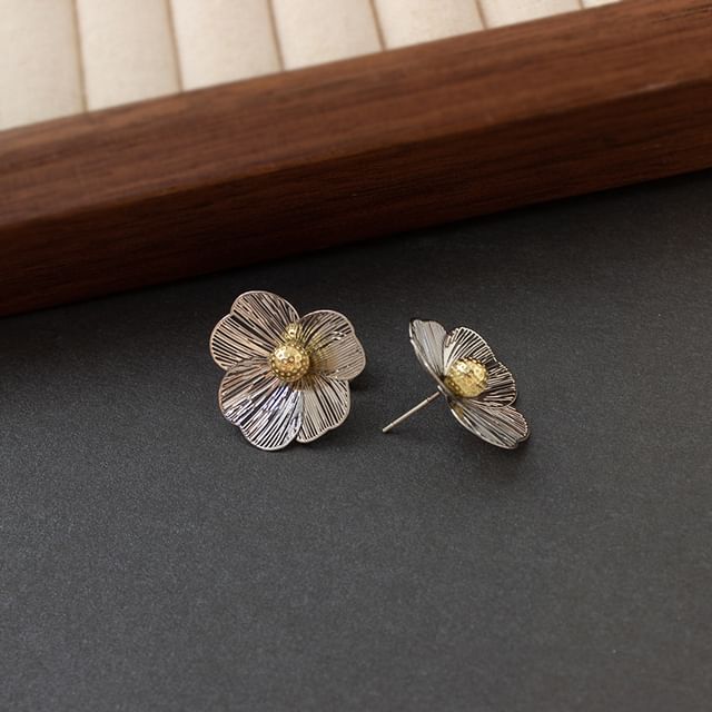 Earring Flower Ear Stud Clip-On /