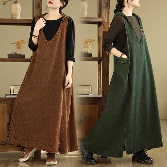 V-Neck Sleeveless A-Line Maxi Dress