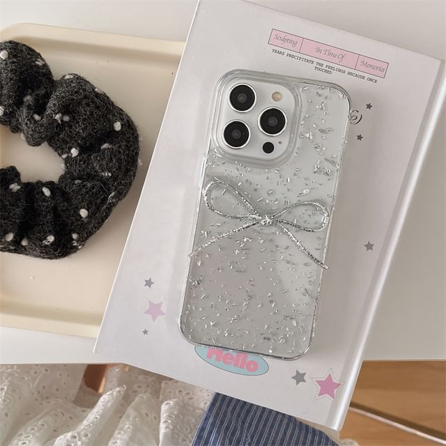 Phone with Case Bow Leaf Gold