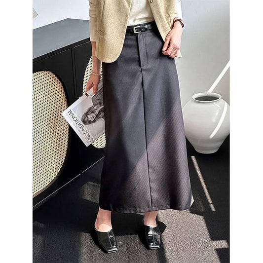 Maxi Mermaid Skirt with High Waist in Plain Design