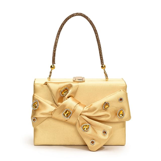 Rhinestone Bag Bow Crossbody Box