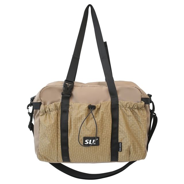 Bag Buckled Drawstring Plaid Crossbody Panel