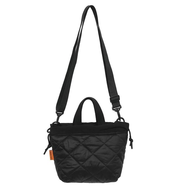 Quilted Bag Crossbody Drawstring Two-Tone