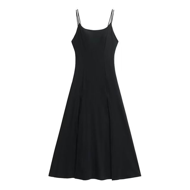 Split Spaghetti Strap A-Line Maxi Dress