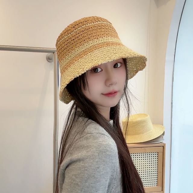 Striped Hat Knit Bucket