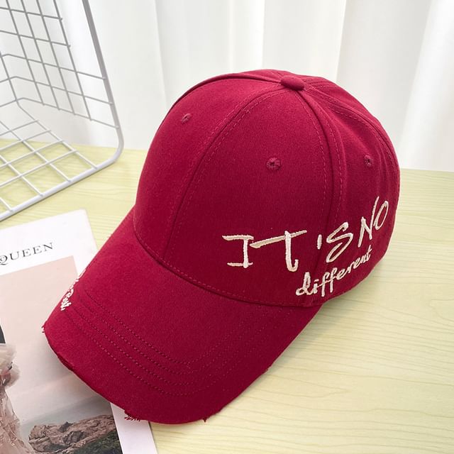 Cap Distressed Baseball Lettering Embroidered