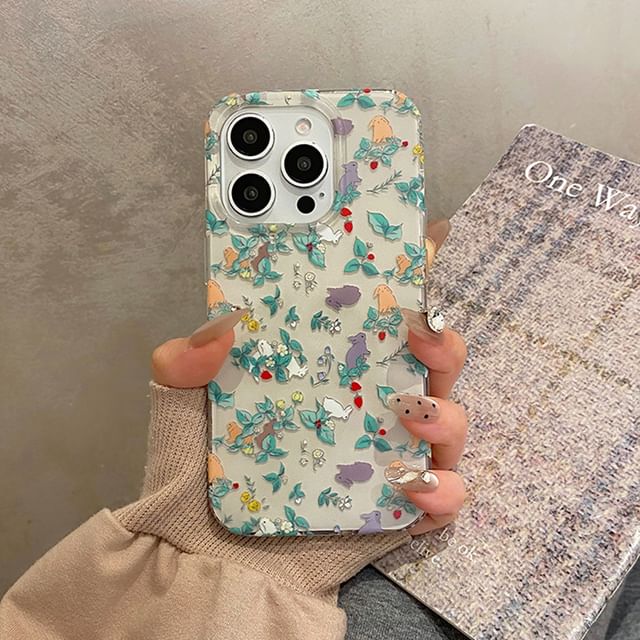 Case / Floral Strap Set Rabbit Phone