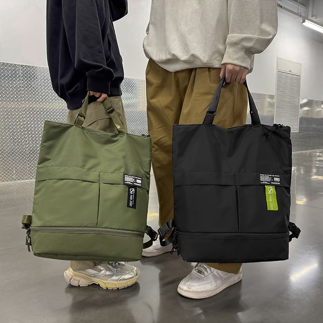 Backpack Tote Panel Applique Nylon