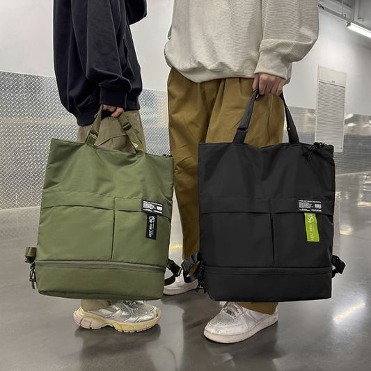 Backpack Tote Panel Applique Nylon