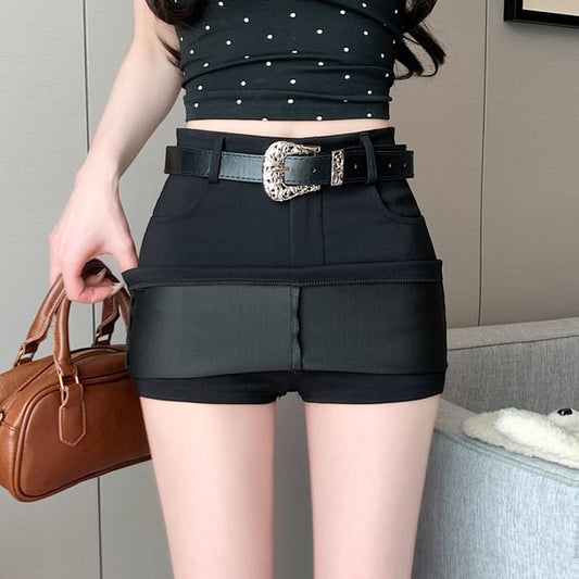 Pencil Waist Mini High Plain Skort