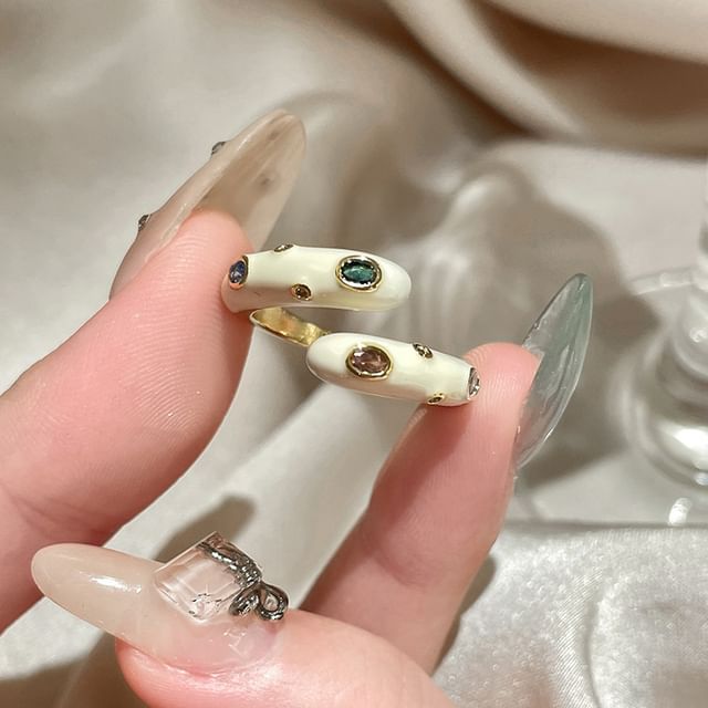 Ring Open Embellished (Various Glaze Designs) Alloy