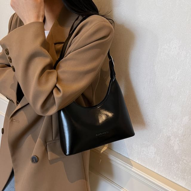 Shoulder Leather Lettering Bag Faux