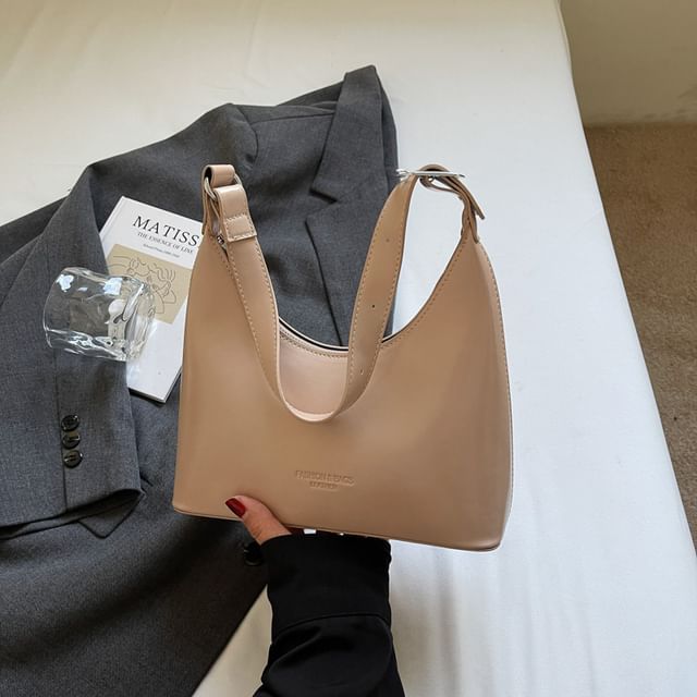 Shoulder Leather Lettering Bag Faux