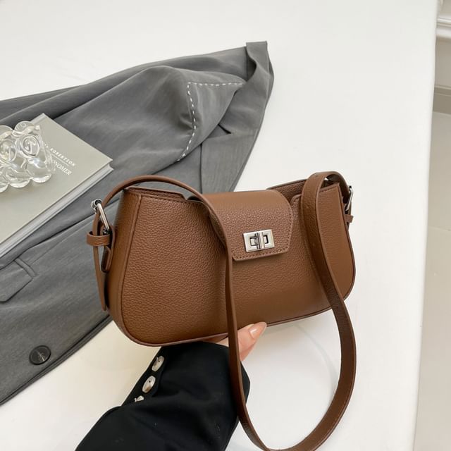 Faux Leather Crossbody Bag Flap