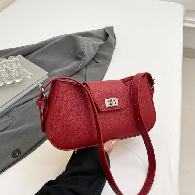 Faux Leather Crossbody Bag Flap