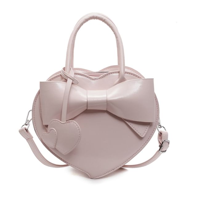 + Crossbody Charm Set: Shaped Heart Faux Bag Leather