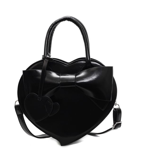 + Crossbody Charm Set: Shaped Heart Faux Bag Leather