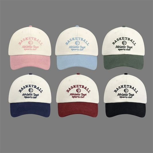 Embroidered Cap Letter Two-Tone